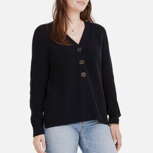 MADEWELL Ribbed Lyle Henley Sweater In Navy Size XS